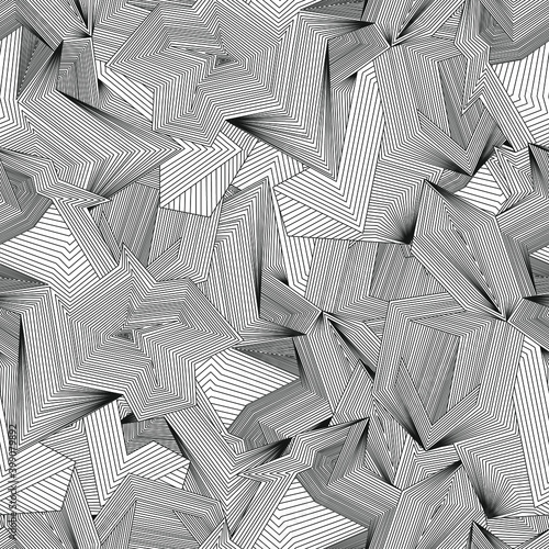 seamless vector abstract pattern with thin lines of different directions and sharp corners