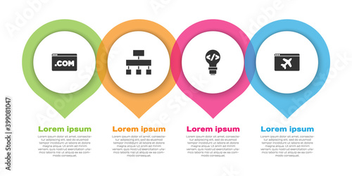 Set UI or UX design, Site map, Front end development and Website template. Business infographic template. Vector.