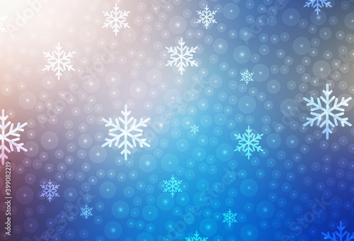 Light Blue  Yellow vector background in Xmas style.