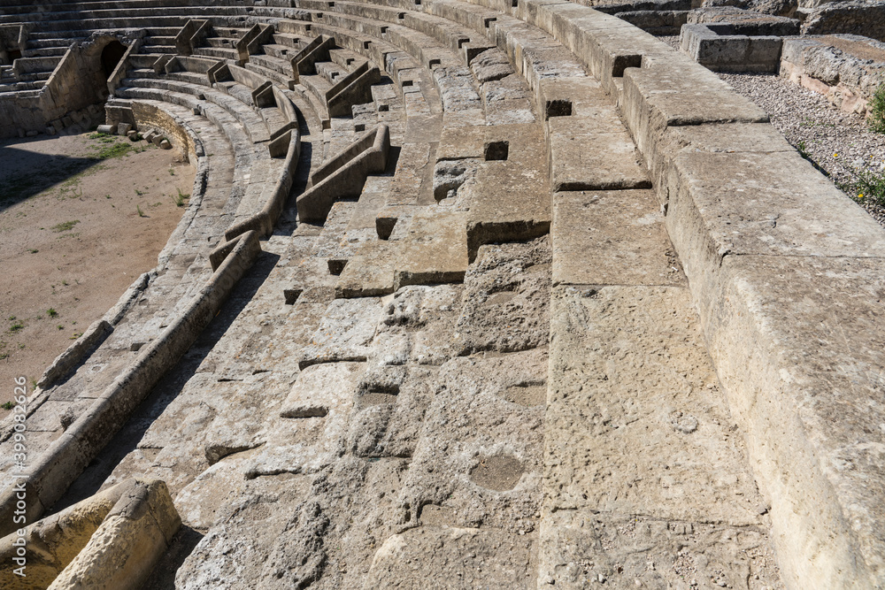 Roman Amphitheatre, arena, Excavations in Lecce, Italy