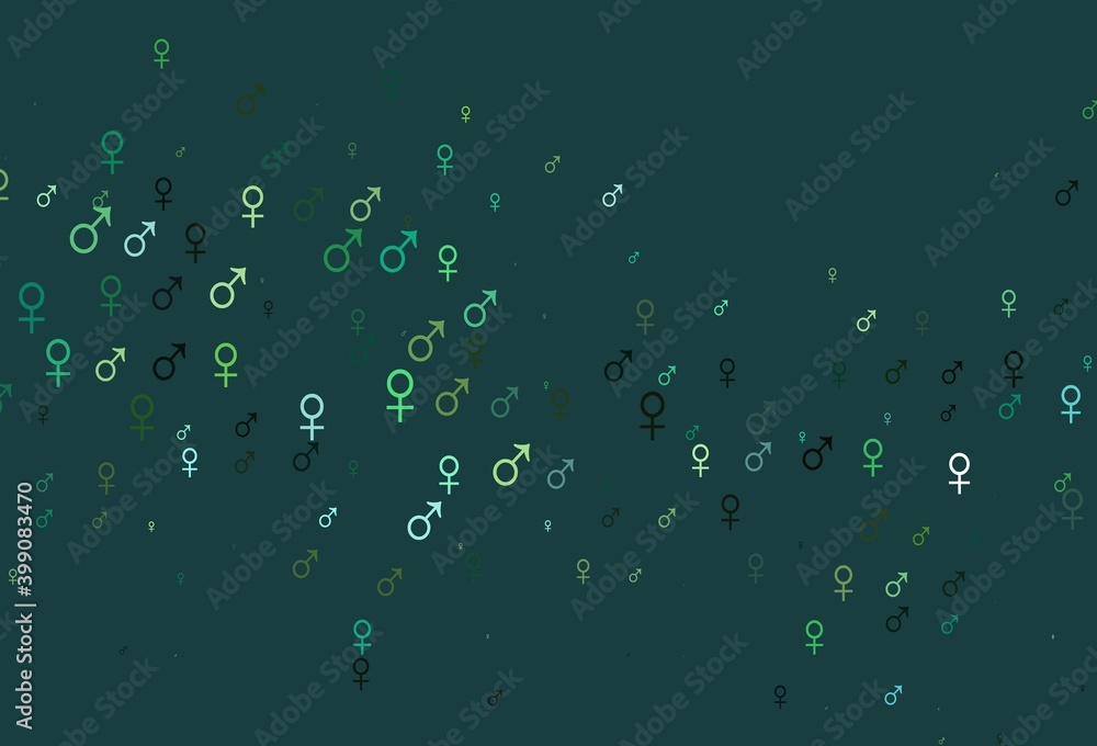 Light blue, yellow vector background with gender symbols. Light blue, yellow vector background with gender symbols.