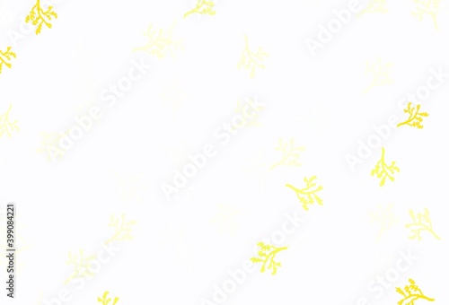 Light Green, Yellow vector natural pattern with branches.