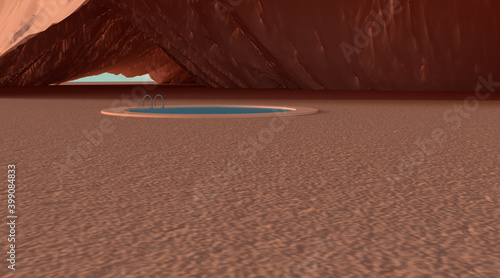 Foto Otherworldly Scene with Swimming Pool.