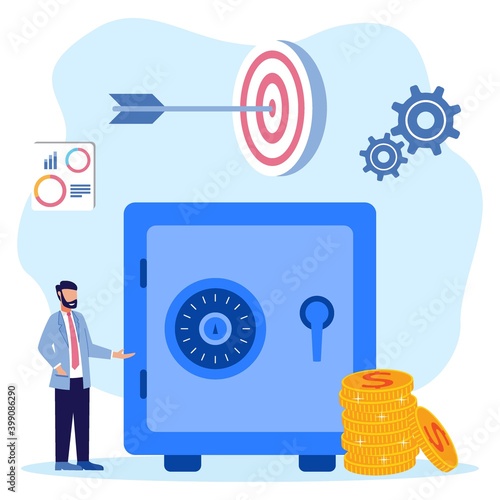 Illustration vector graphic cartoon character of money saving