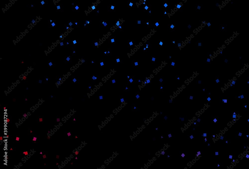 Dark Blue, Red vector backdrop with lines, circles, rhombus.