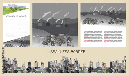 Environmental disaster of plastic debris in the city. The problem of cleaning and separation of garbage.
