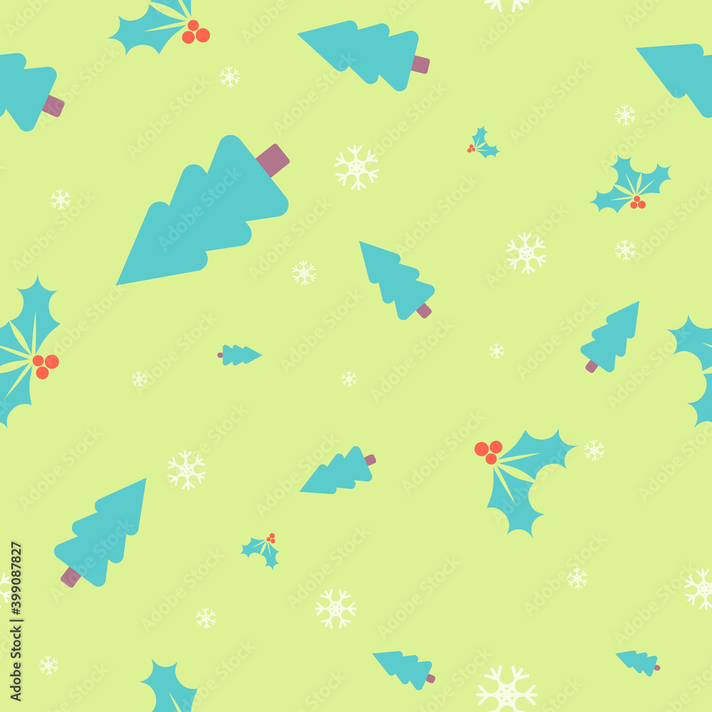 Christmas seamless pattern, Xmas poster design template, vector illustration 