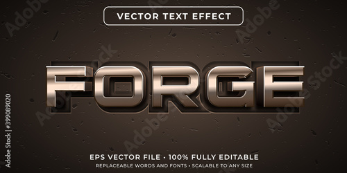 Editable text effect in forged metal style