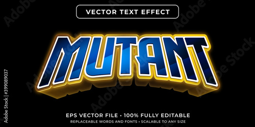 Editable text effect in superhero mutant style