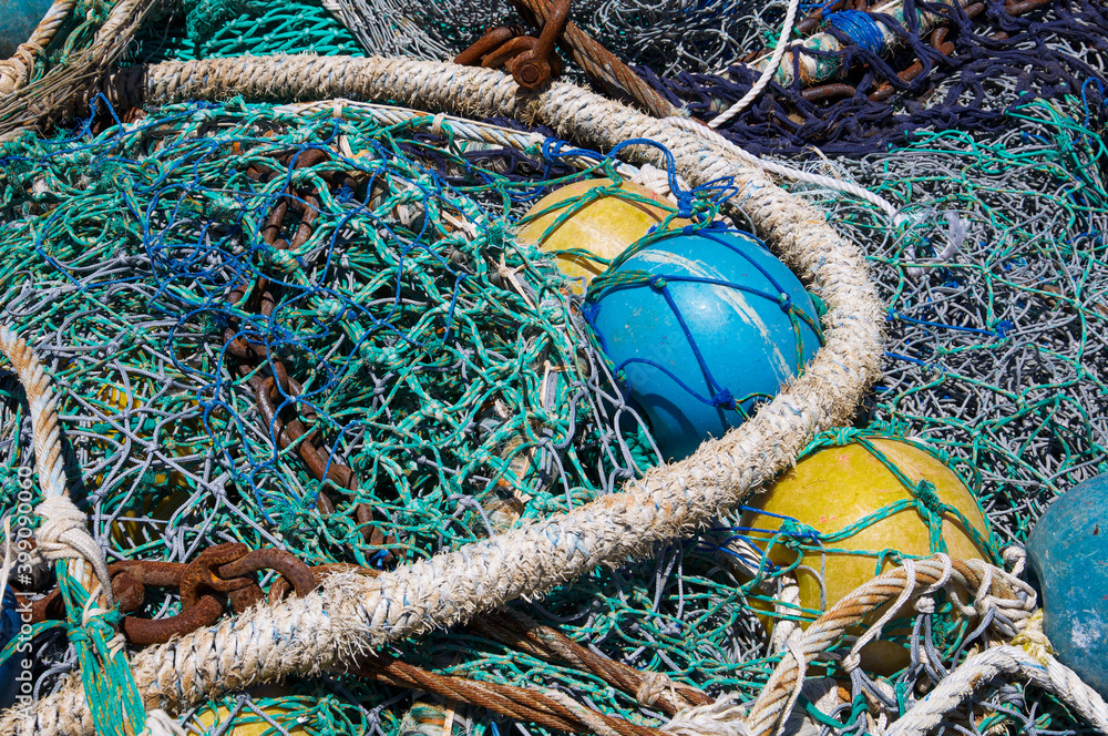 fishing nets on the dock
