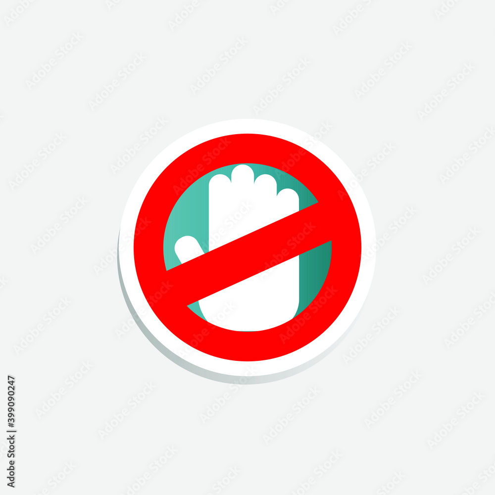 Hand stop sign, icon vector illustration Hand stop sign, icon vector illustration