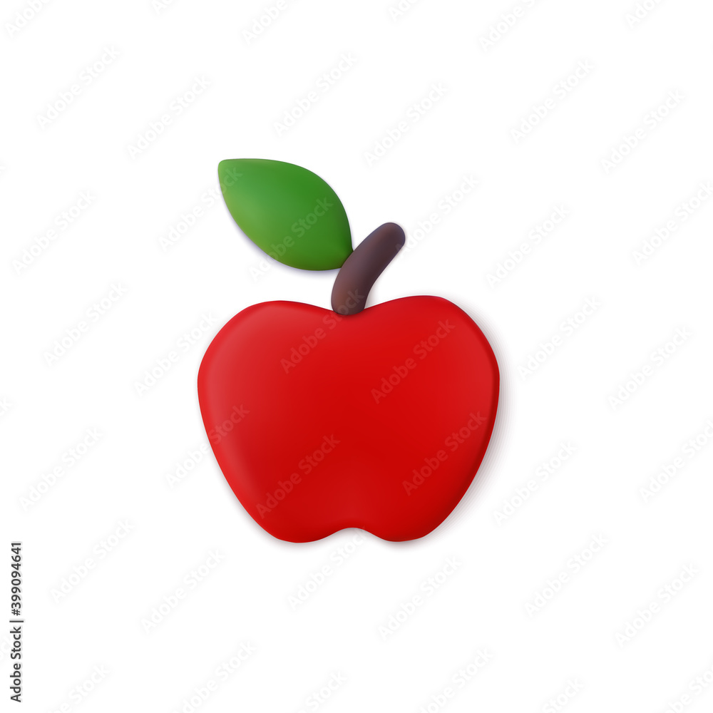 Fototapeta premium Plasticine Apple Vector Illustration