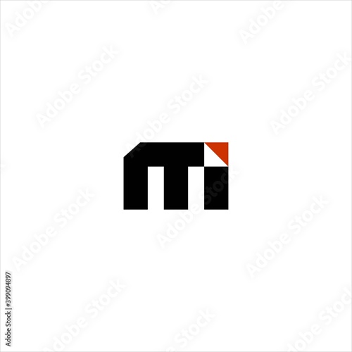 futuristic clean modern initial MI, IM logo geometric vector for technology business