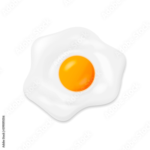 Fried egg isolated on white background. Vector illustration. photo