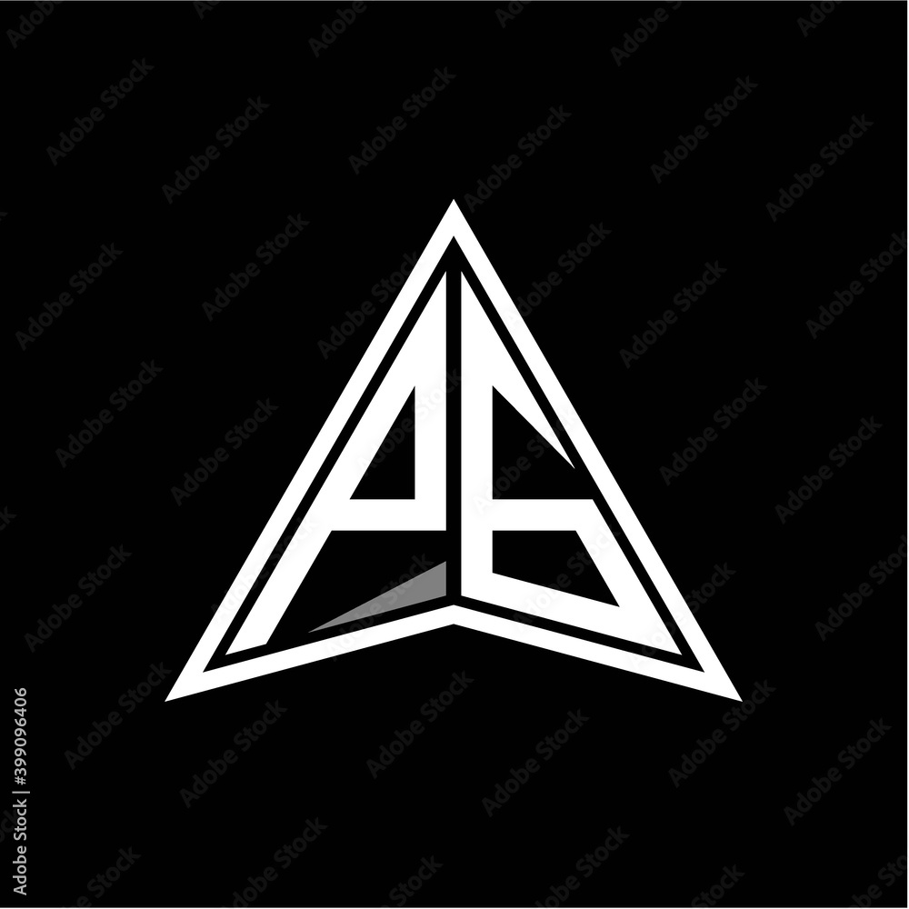 P G initials in the form of a modern minimalist arrow. perfect for letters, game profiles, computer arrows and more