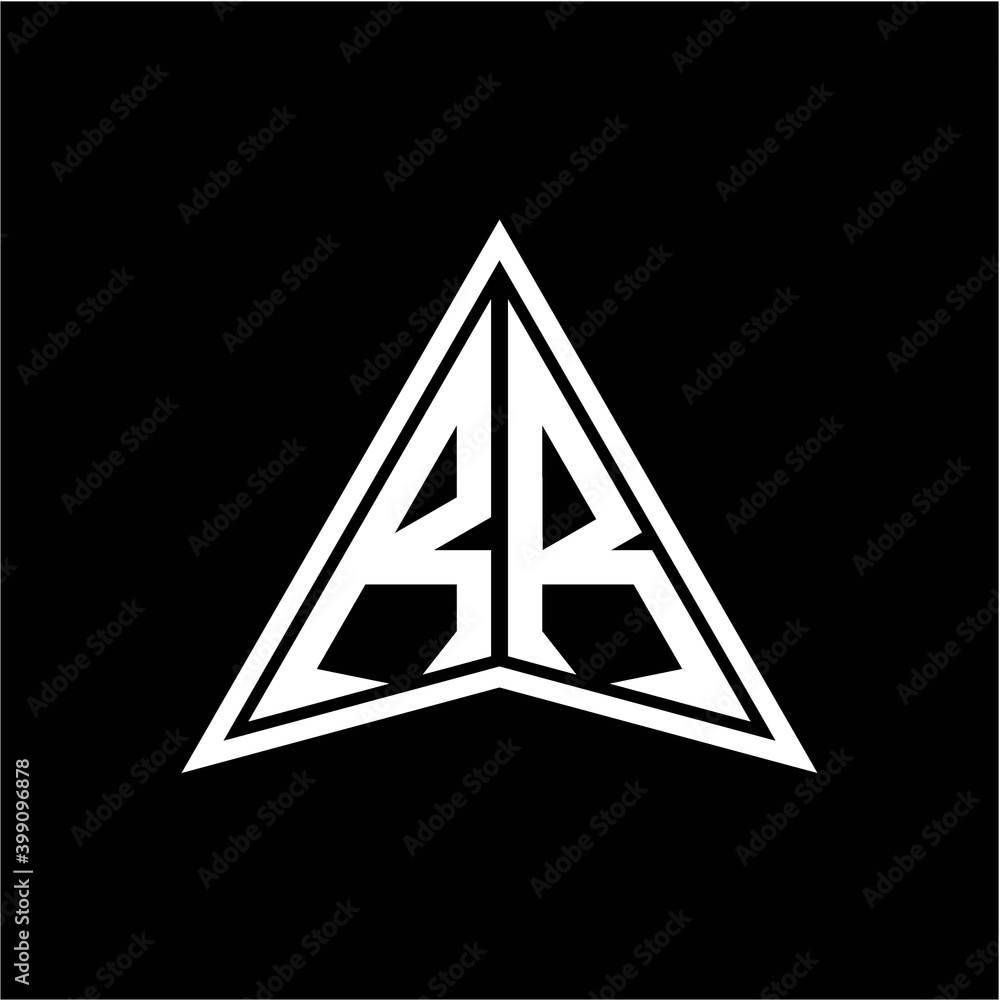 R R initials in the form of a modern minimalist arrow. perfect for letters, game profiles, computer arrows and more