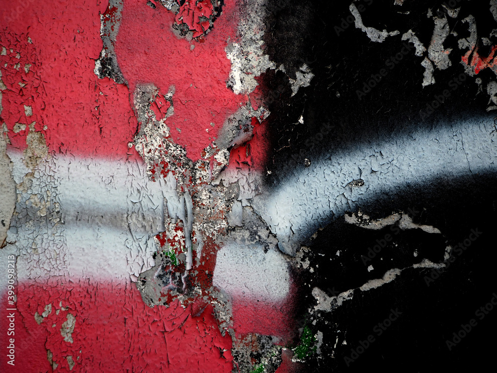© Eric_Cauchi - Abstract graffiti in black and red on a white wall © Eric_Cauchi - Abstract graffiti in black and red on a white wall