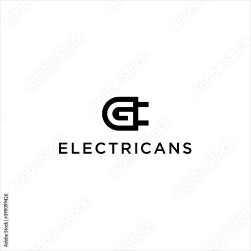 electrical plug socket icon and letter g vector