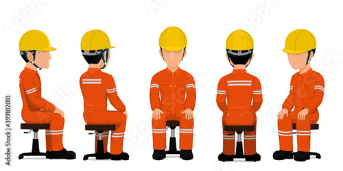 set of isolated chair on white background