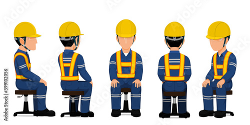 set of isolated chair on white background