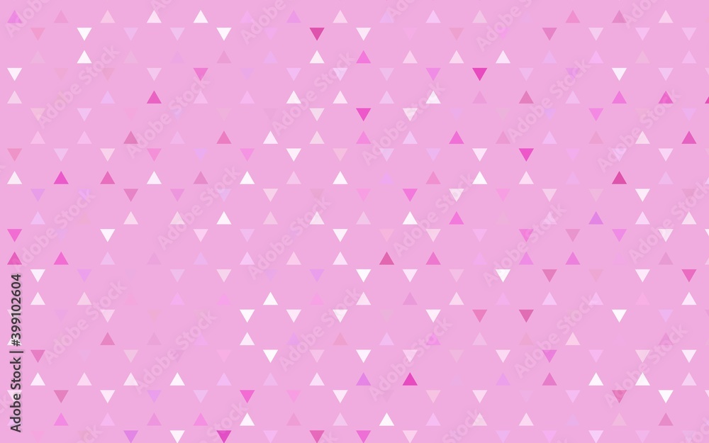 Light Pink vector seamless background with triangles.