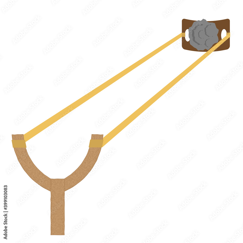 Slingshot Weapon Icon Isolated on White Background. Slingshot Weapon Icon Isolated on White Background.