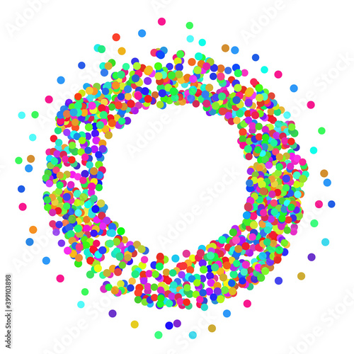 Colorful Confetti Frame Icon Isolated on White Background.