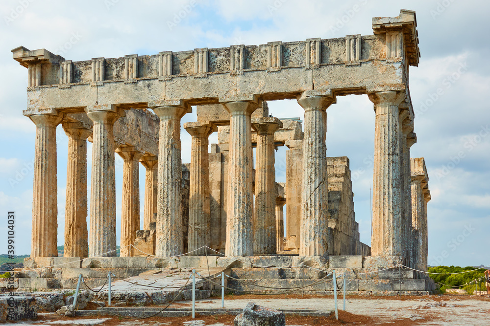 Ancient greek temple of Aphaea in Aegina Island