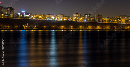 Galati Town and Danube River by night, Romania © Munteanu