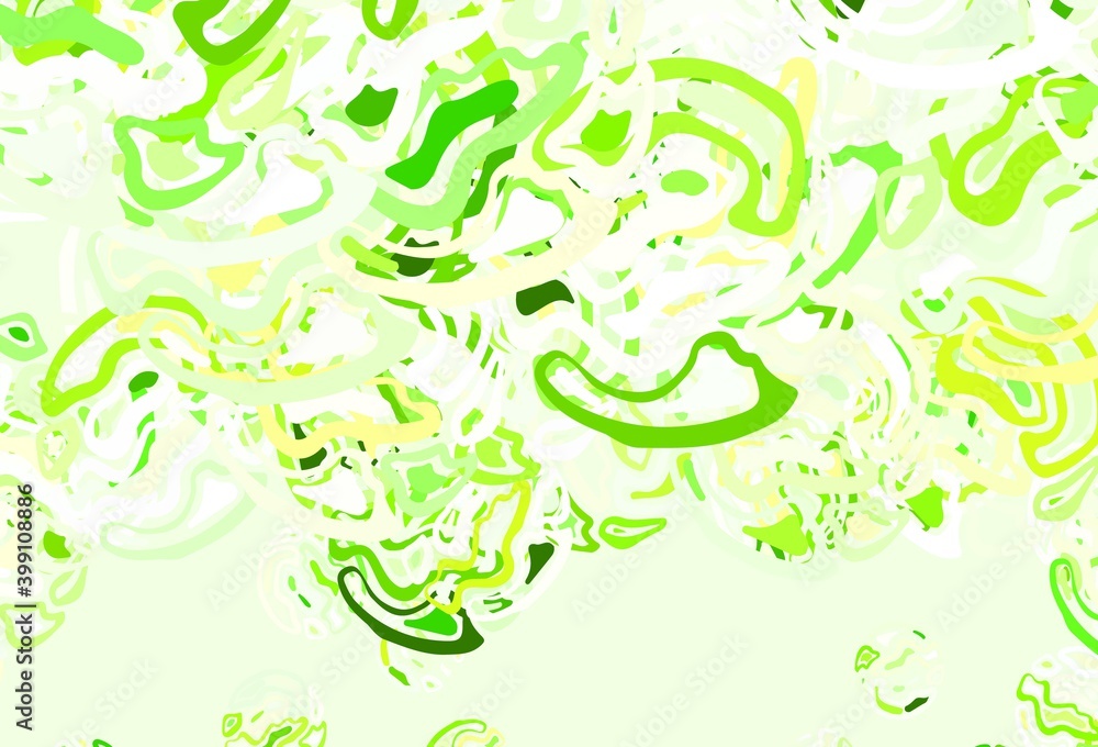 Light Green, Yellow vector pattern with random forms. Light Green, Yellow vector pattern with random forms.