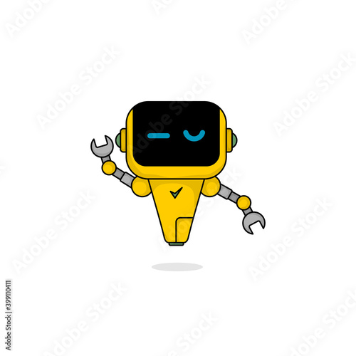 Mascot design with Dancing Robot vector illustration.