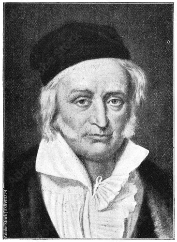 Canvastavla Portrait of Johann Carl Friedrich Gauss - a German mathematician and physicist