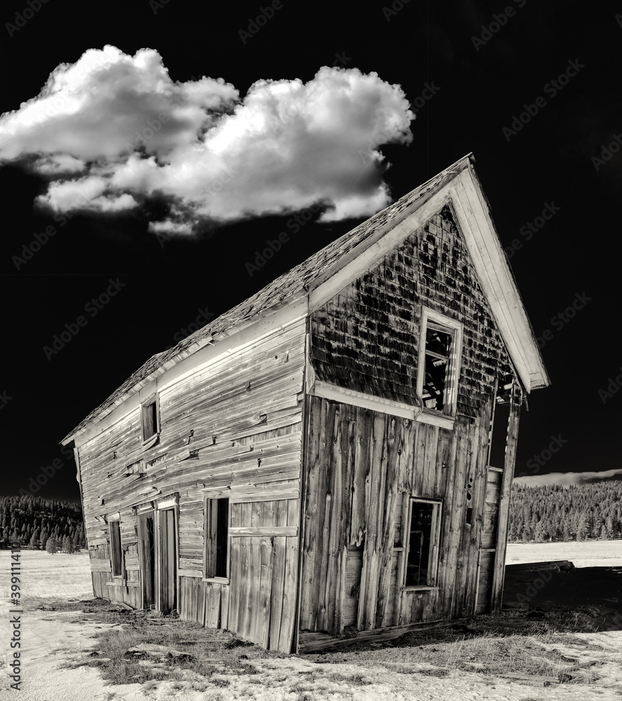 Remote and abandon Idaho homestead Black and White Remote and abandon Idaho homestead Black and White