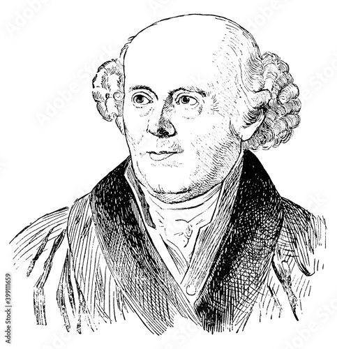 фотографія Portrait of Samuel Hahnemann -  a German physician, best known for creating the pseudoscientific system of alternative medicine called homeopathy