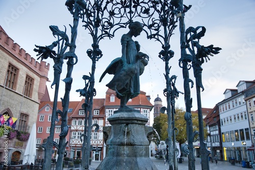 Gänseliesel Fountain Landmark in Göttingen Germany Profile View photo