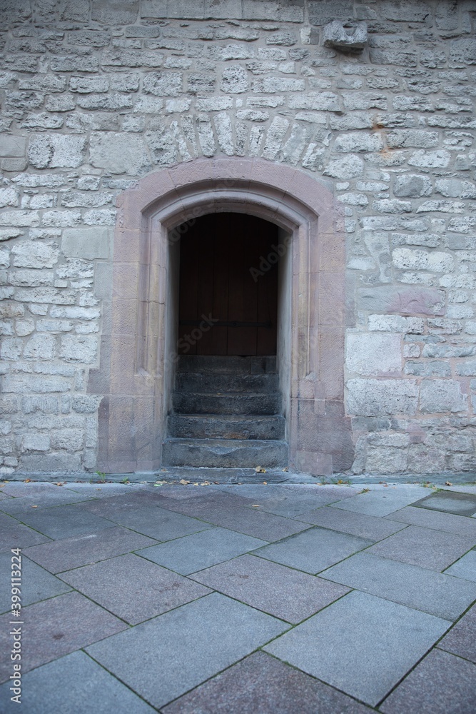 Wall and Entrance to Medieval Old Town Hall in Göttingen Germany