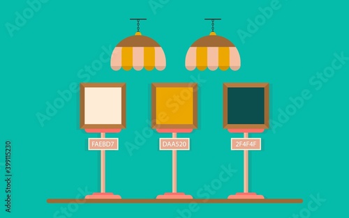 Color trends of the new year. Vector illustration with presentation of color trends in 2021.