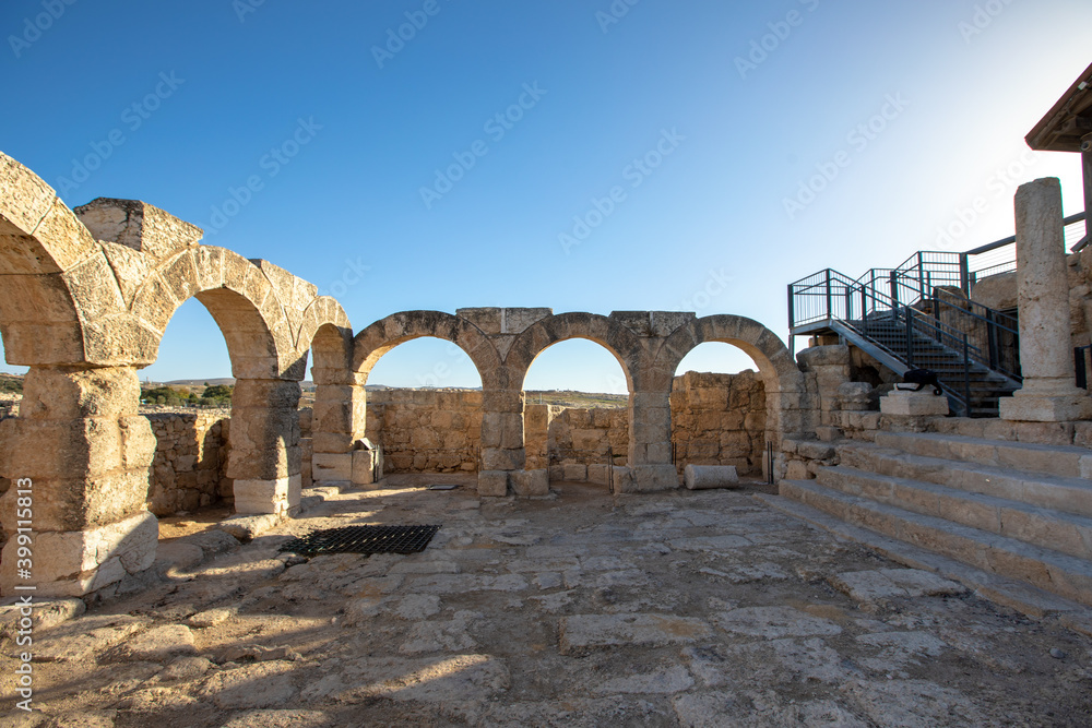 The synagogue of Susya, Susiya,  Susia is the site of an ancient Jewish village in the southern Judaean Mountains of the West Bank.