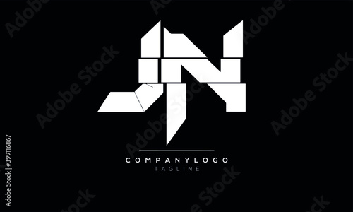 Abstract Letter JN Linked Logo. Flat Vector Logo Design Template photo