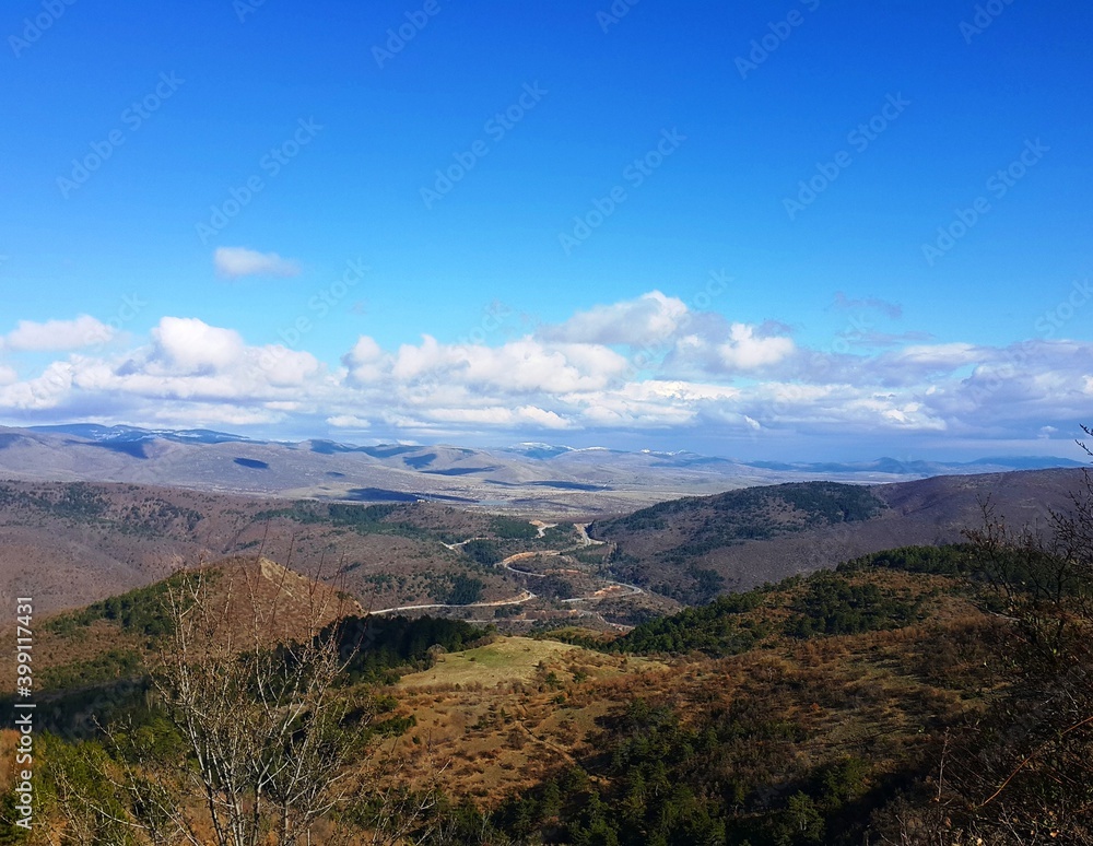 clouds sky and mountains, mountain, landscape, sky, nature, mountains, blue, clouds, view, hill, autumn, green, panorama, cloud, grass, forest, trees,travel, valley, summer, hills, tree, range,scenery