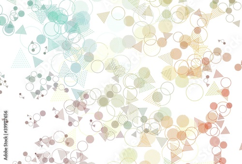 Light Multicolor vector background with polygonal style with circles.