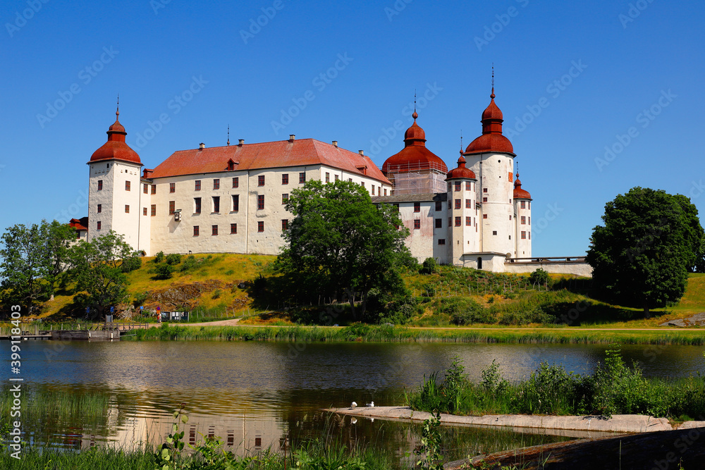 The medieval Lacko castle located in Swedish province of Vastergotland.