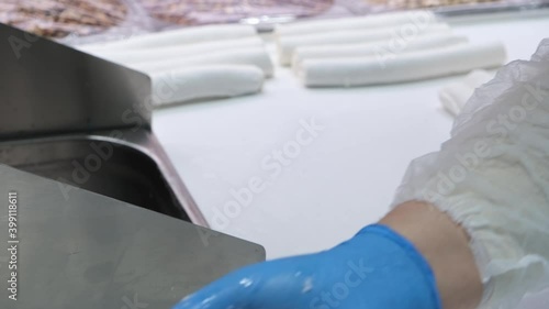 Wallpaper Mural A traditional sweet Turkish delight is being made. Making a Turkish delight with cream. Torontodigital.ca