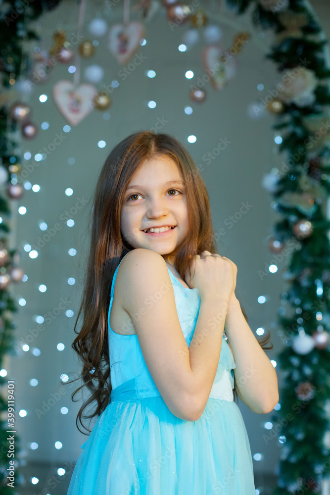 a little girl dressed in a holiday dress a little girl dressed in a holiday dress