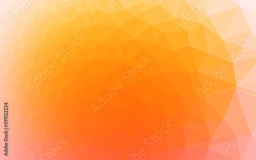 Light Yellow  Orange vector abstract mosaic backdrop.