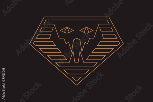Furious cobra head sport mono vector logo concept isolated on  background. Modern military professional team badge design. Premium quality wild snake t-shirt tee print illustration.