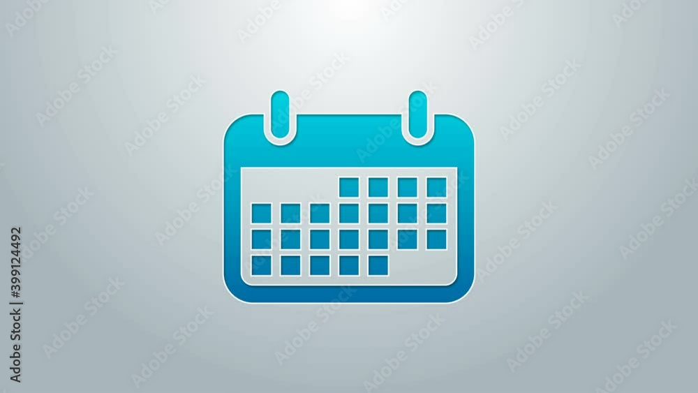Blue line Calendar icon isolated on grey background. 4K Video motion graphic animation Blue line Calendar icon isolated on grey background. 4K Video motion graphic animation