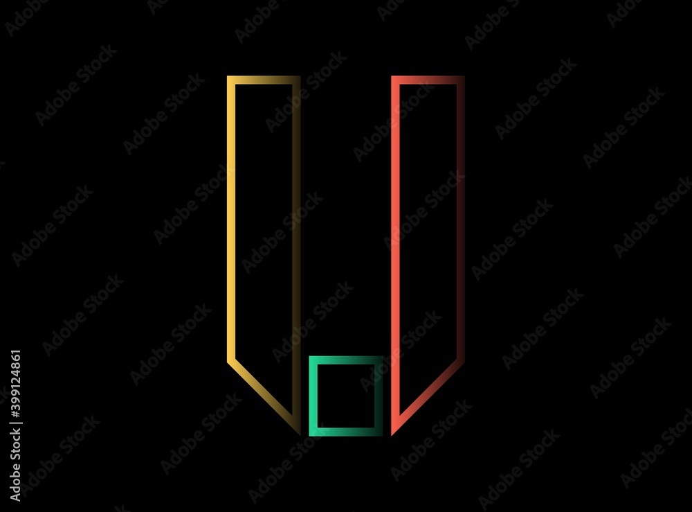 V letter vector desing, font logo. Red, green, yellow color on black background. For social media,design elements, creative poster, web template and more V letter vector desing, font logo. Red, green, yellow color on black background. For social media,design elements, creative poster, web template and more