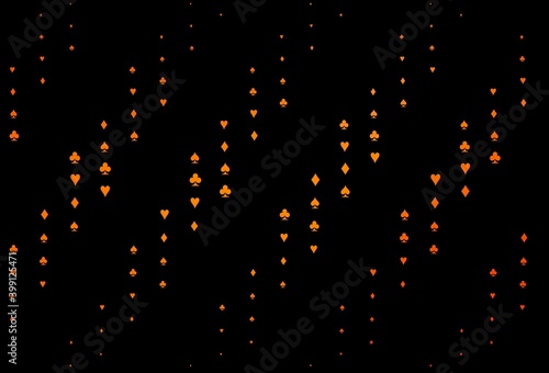 Dark Orange vector template with poker symbols.