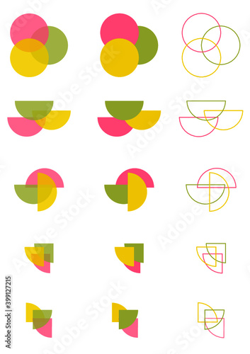 Geometric Circle Abstract Icons Set Gellato